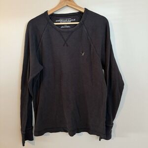 American Eagle Vintage Fit Thermal Large Cotton Black Wash Longsleeve